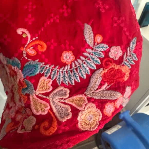 Johnny Was Red Embroidered Blouse - Picture 7 of 10